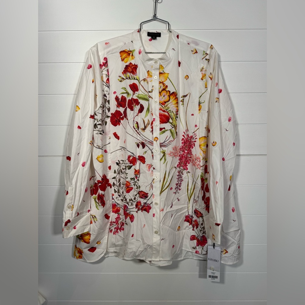 NWT CARLISLE COLLECTION Floral Button-Up Blouse Size 18